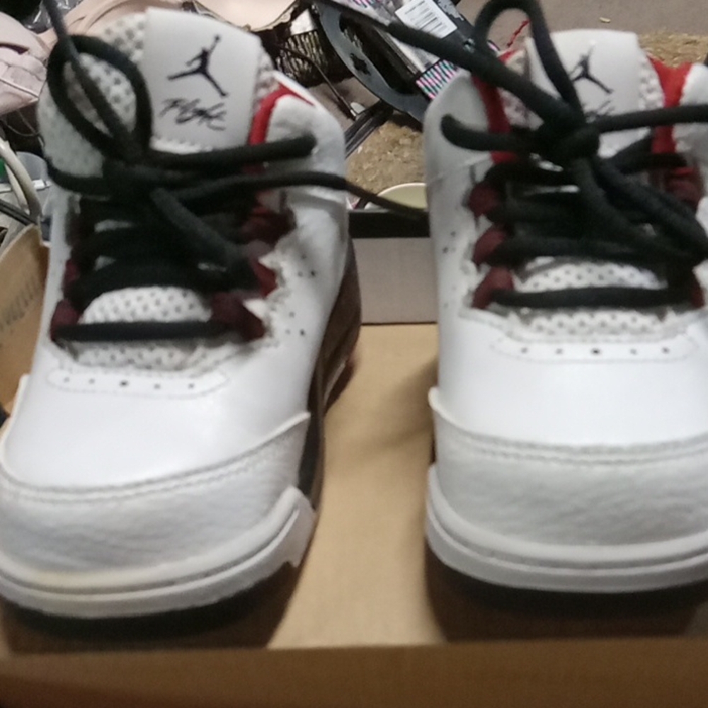 Air Jordan White and Red Sneakers